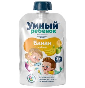 Vertera Умный ребенок, банан-яблоко, 90 г